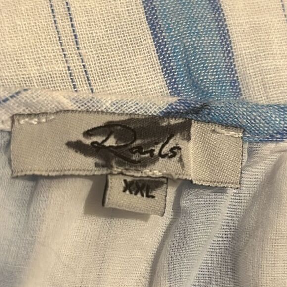 RAILS Avril Dress Size XXL Gibson Stripe Linen Blend 100% cotton Lining Midi New - Picture 13 of 16